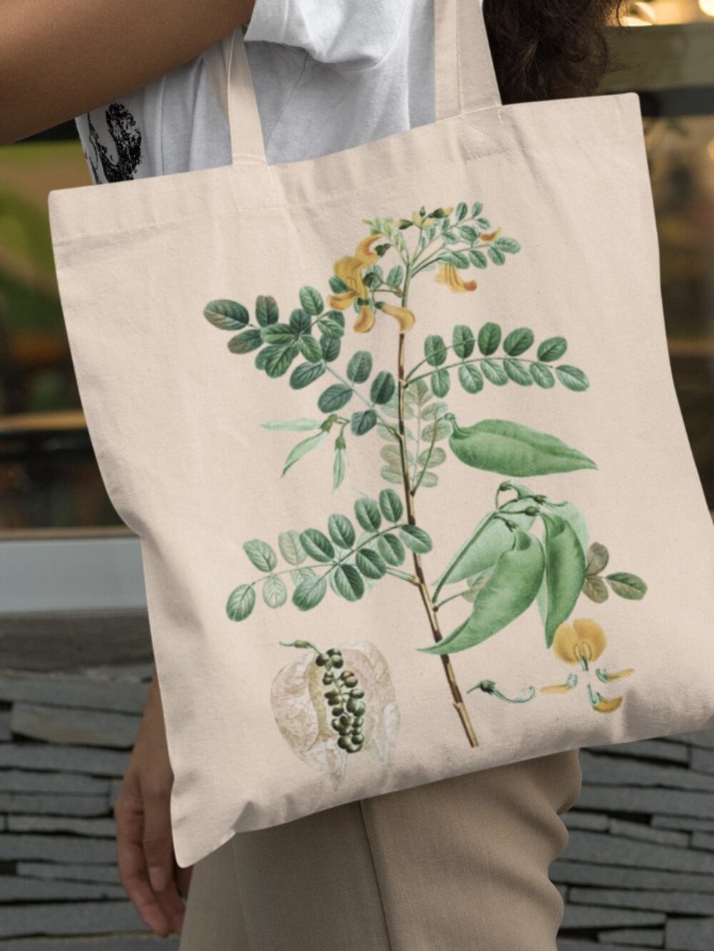 Bladder-Senna Vintage Floral Print Graphic Canvas Tote Bag